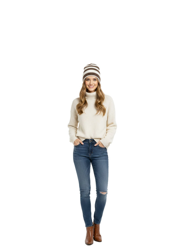 Cappello a righe in lana