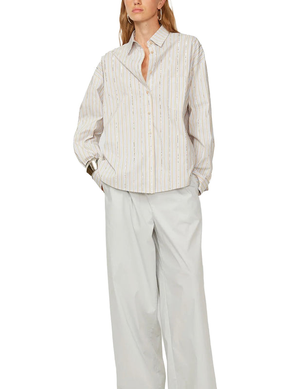 Camicia rigata con paillettes