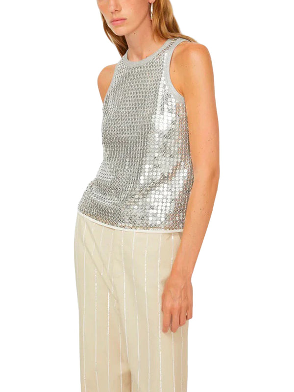 Canotta con paillettes