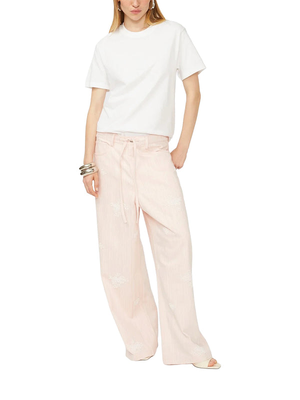 Pantalone largo ricamato