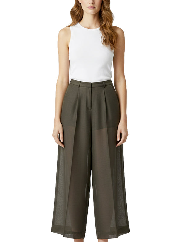 Pantalone a palazzo in organza