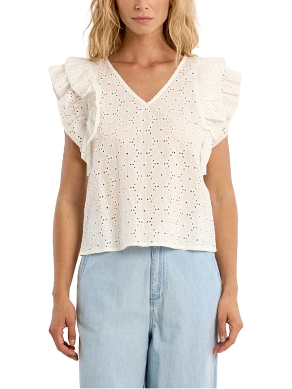 Blusa con maniche volant