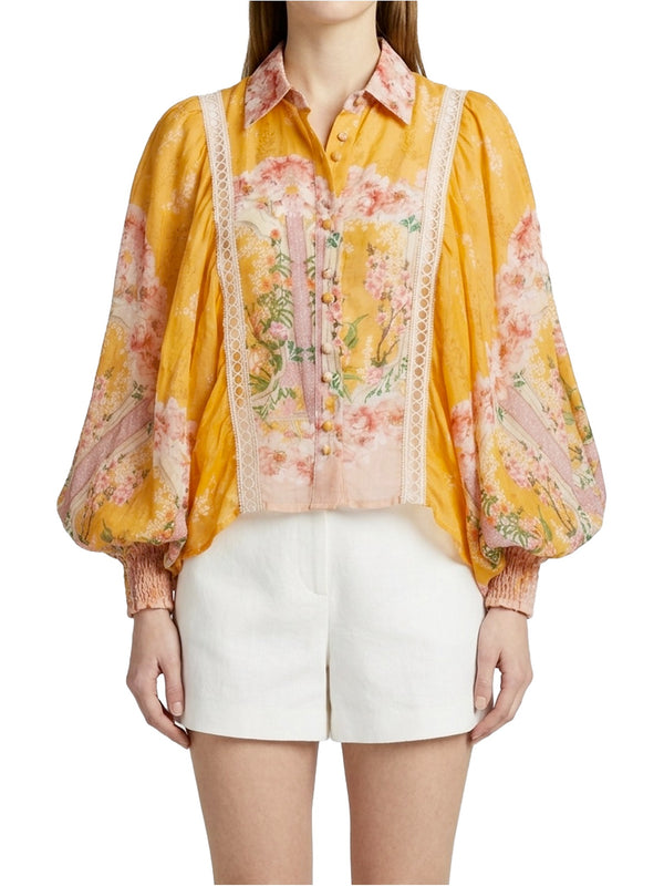 Camicia crop floreale