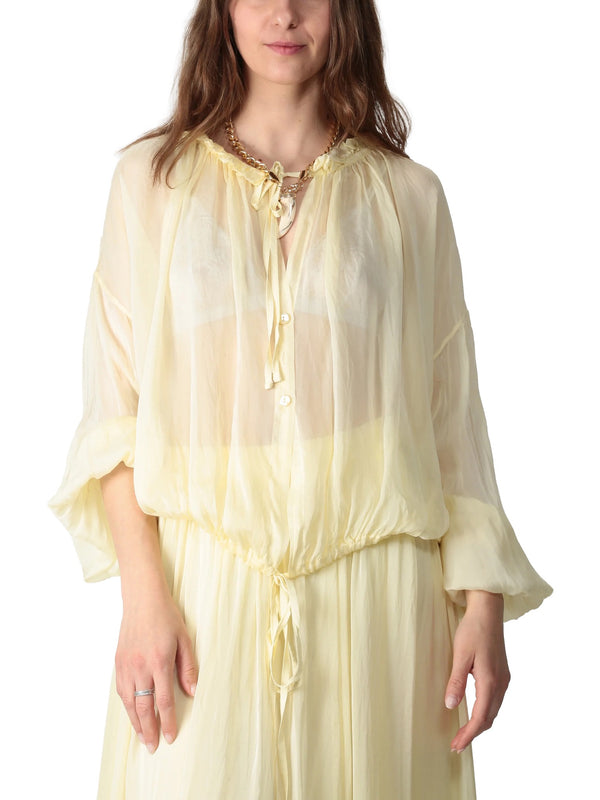 Camicia cropped in mussola