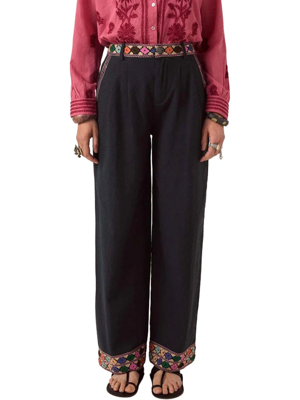Pantalone con ricami