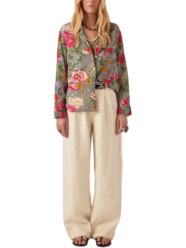 Pantalone pence ricamato