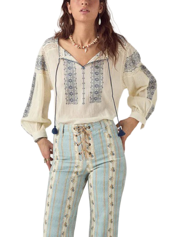 Camicia boho ricamata