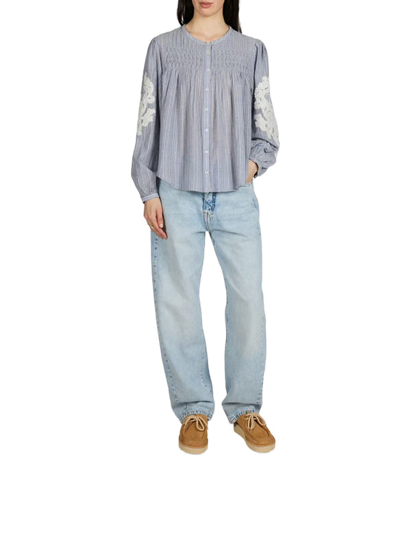 Camicia maniche ricamate