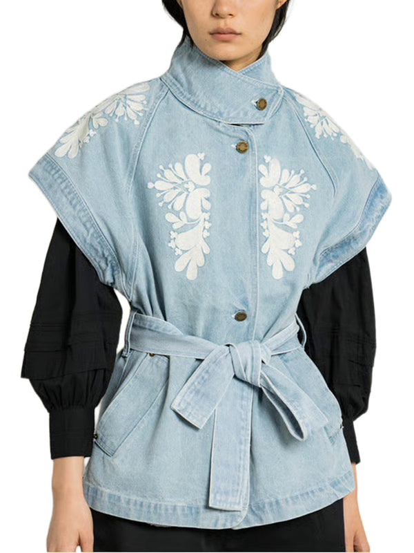 Gilet oversize ricamato