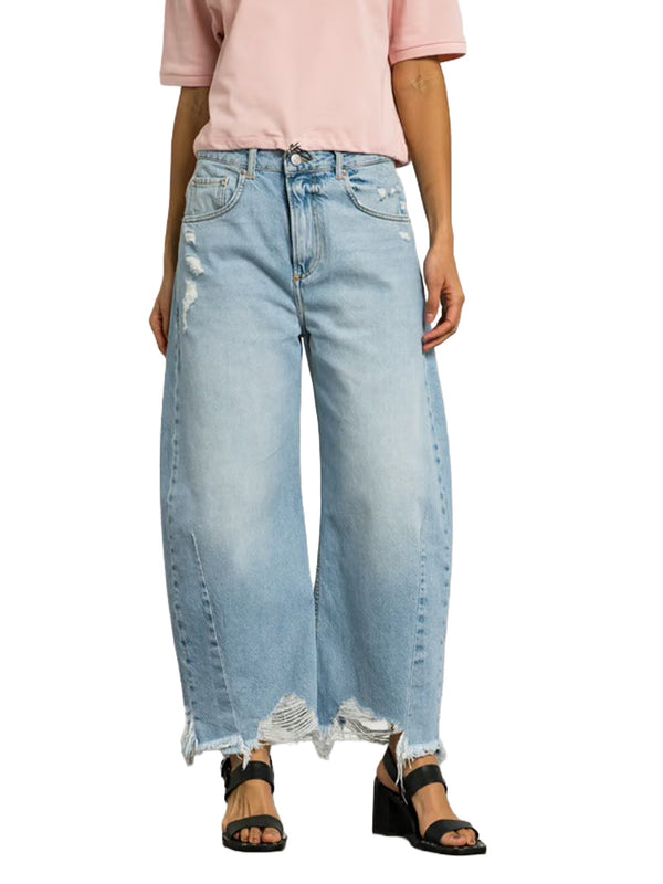 Jeans carrot sfilacciato