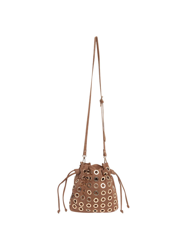 Borsa a secchiello con borchie