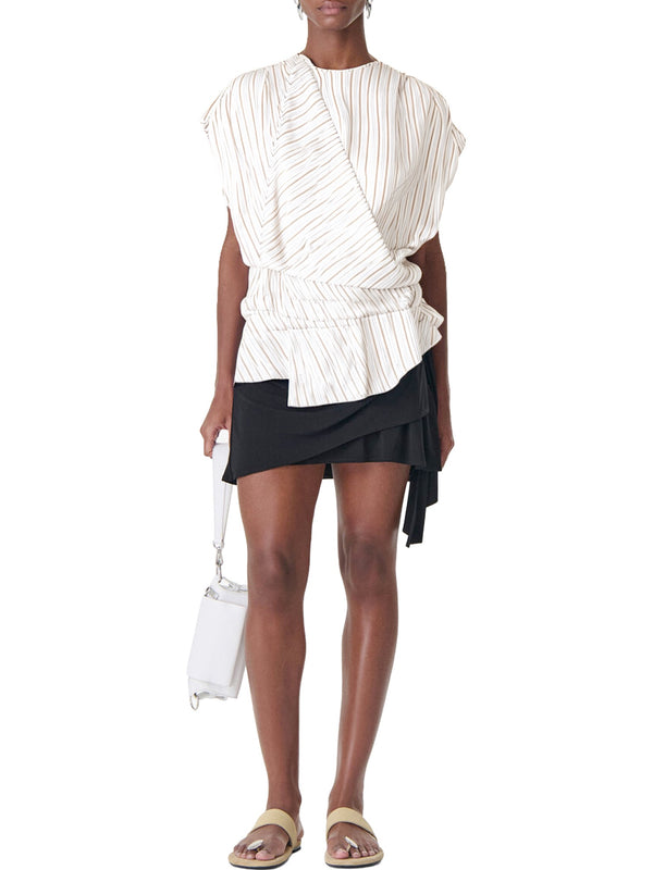 Camicia smanicata a righe