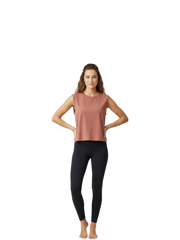 T-Shirt smanicata in cotone