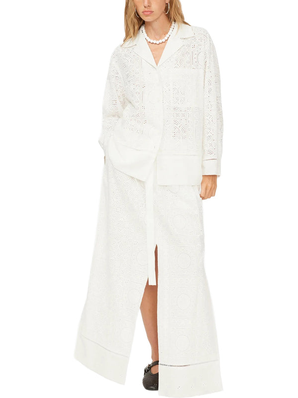 Camicia con patch sangallo