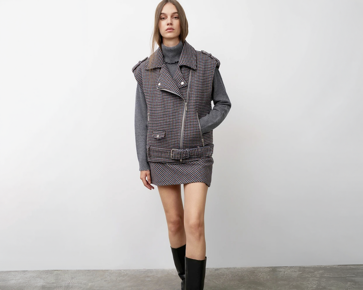 Geometric Check & Knit