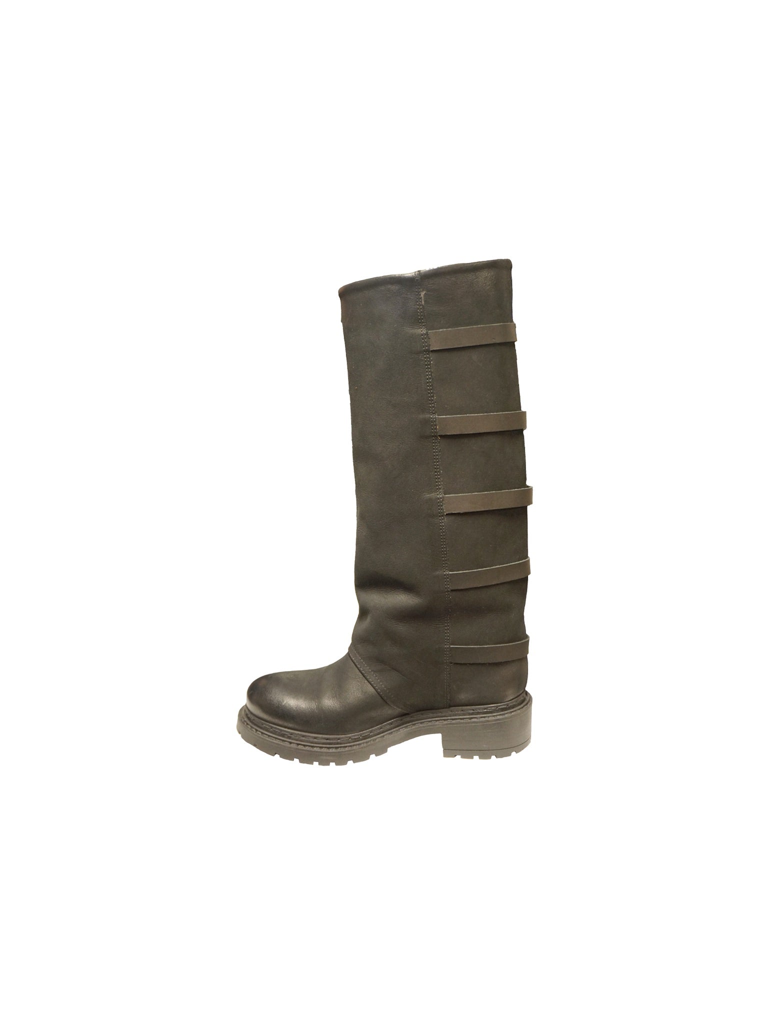 Stivali biker multi fibbie nero