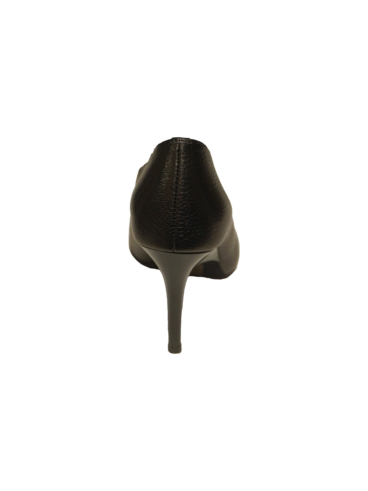 Décolleté in pelle color nero con punta affusolata e tacco a spillo scultura