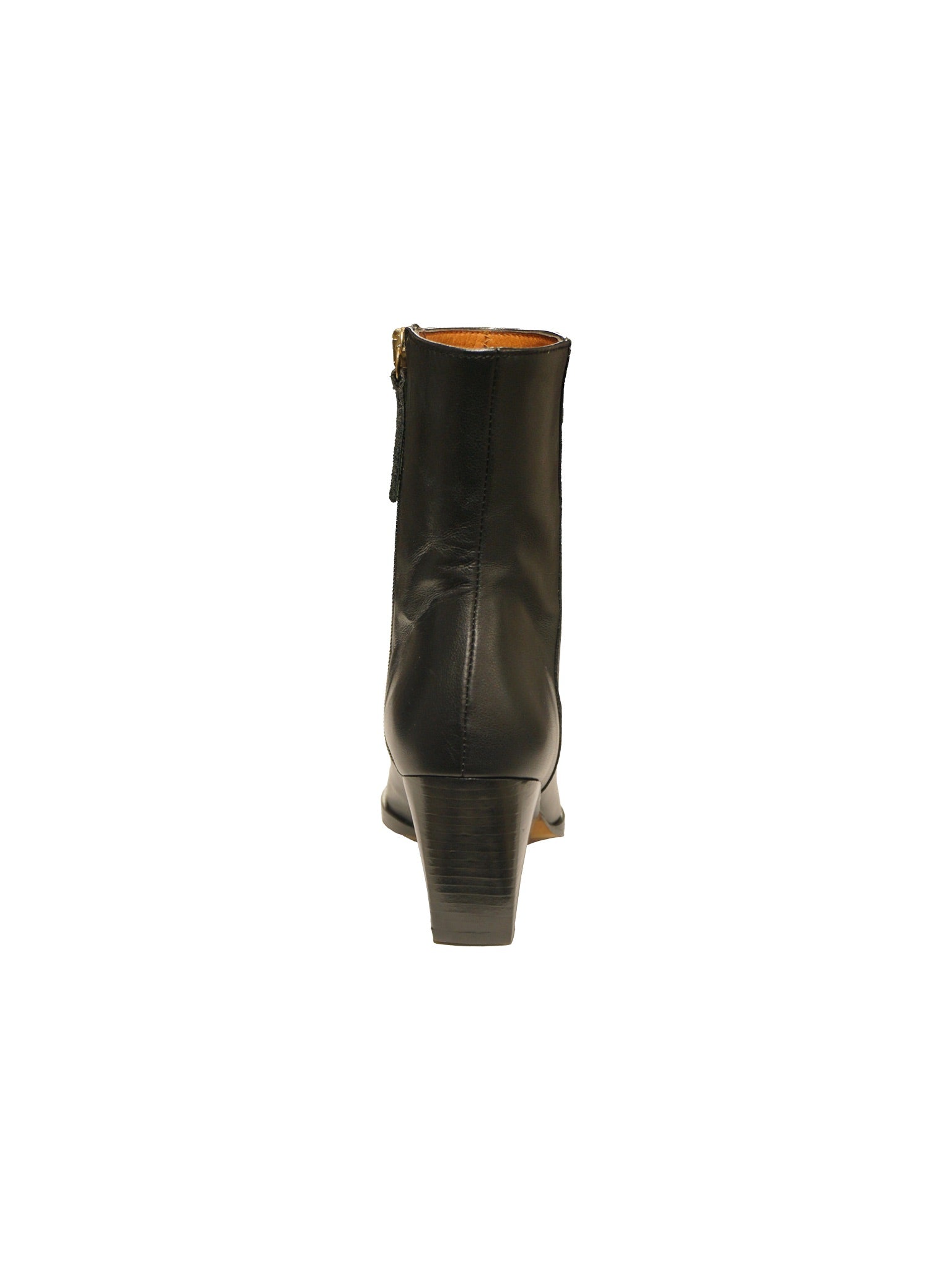 Stivaletto texano in pelle con punta affusolata nero