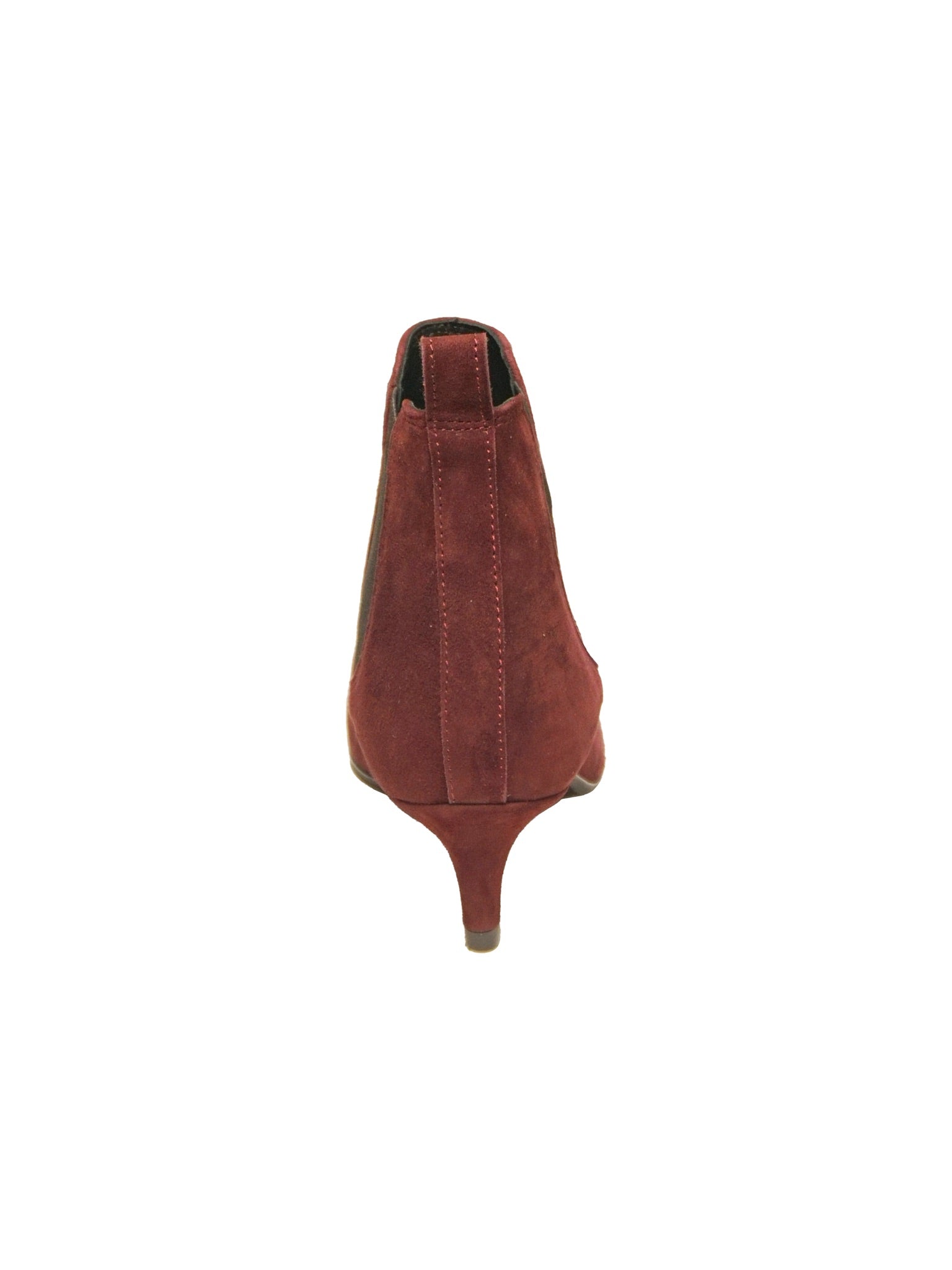 Stivaletto in camoscio bordeaux con tacco a spillo basso