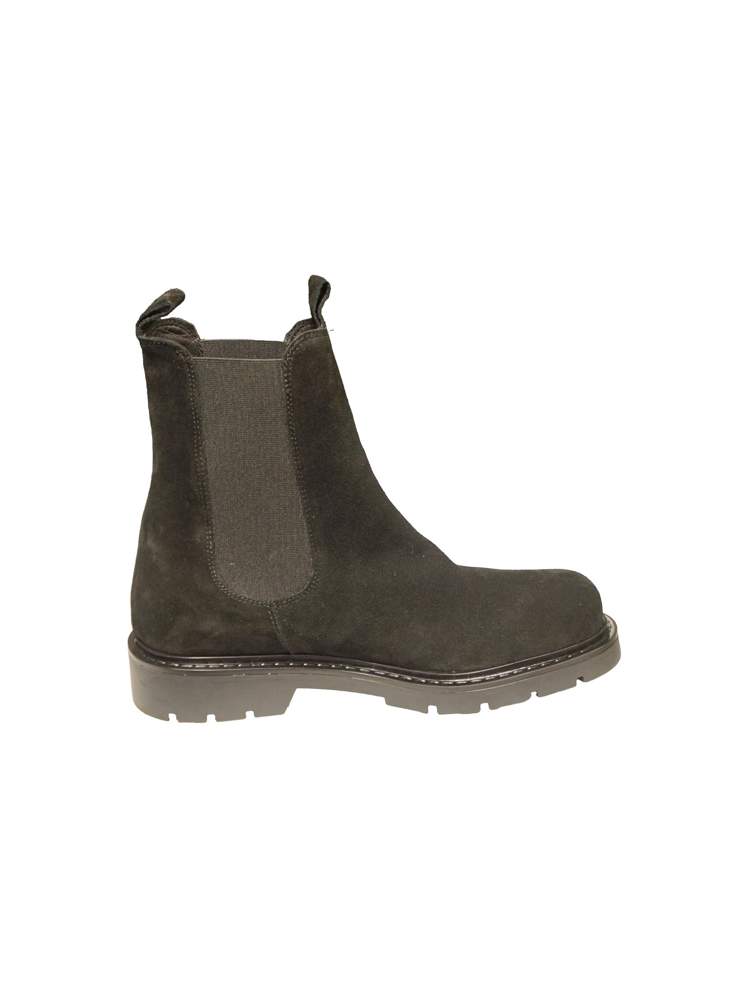 Stivaletto chelsea con suola chunky in camoscio nero