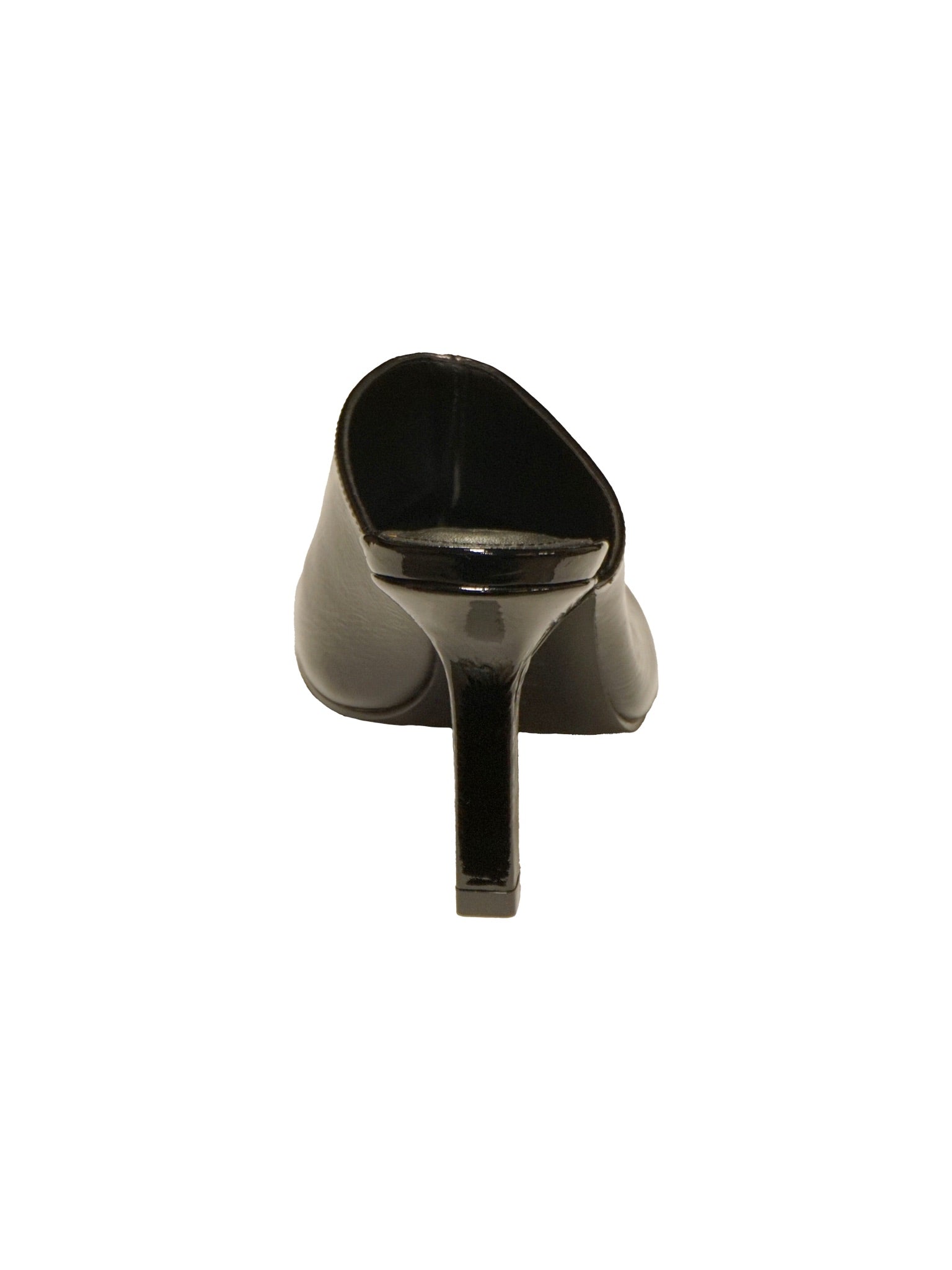 Sabot in cuoio nero con tacco a spillo