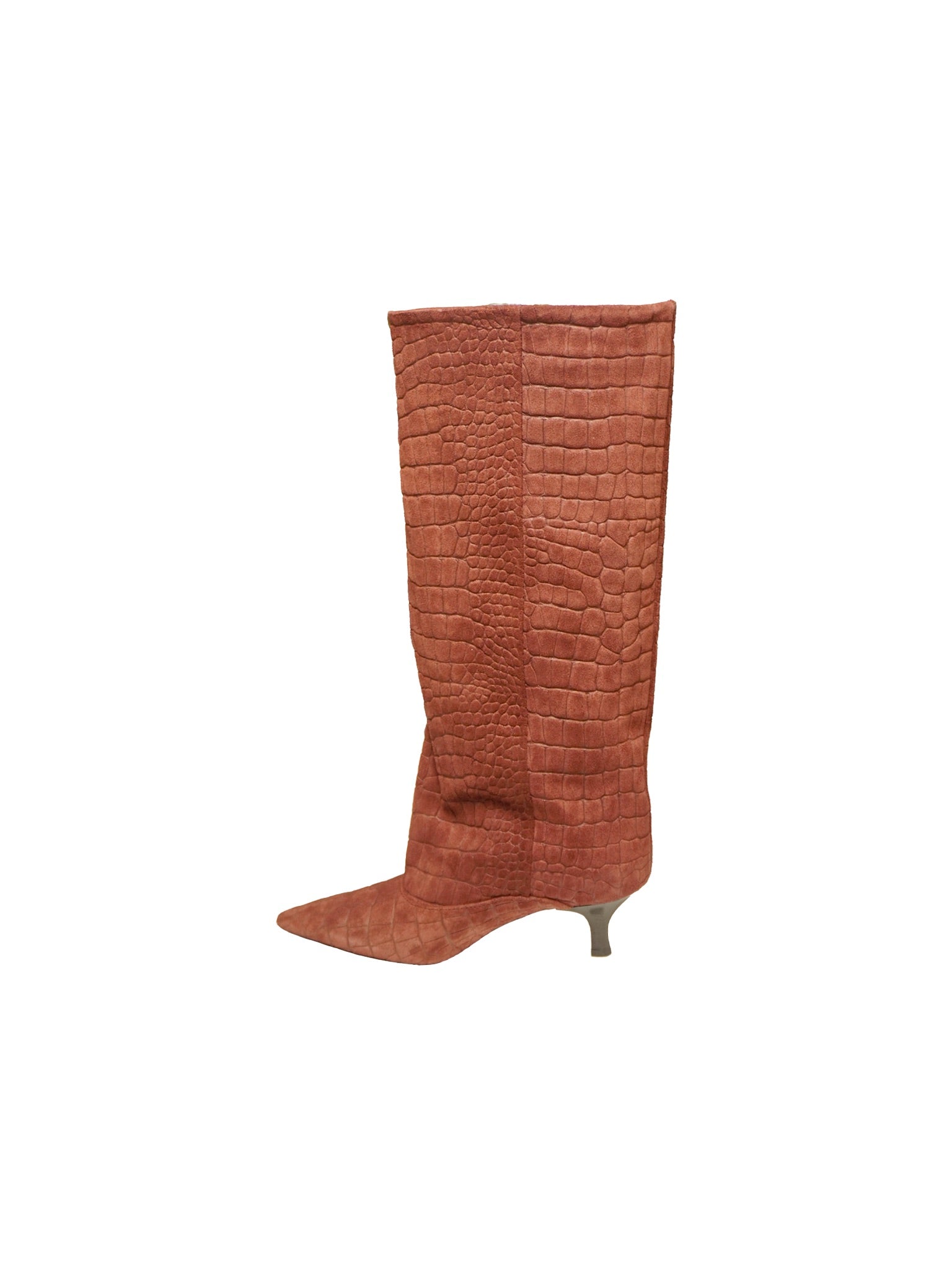 Stivale tubo stampa cocco bordeaux
