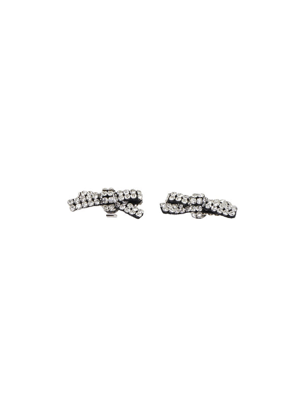 Bow earrings with rhinestones