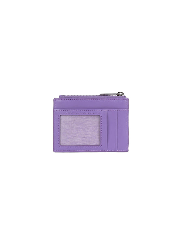 Leather card holder with zip closure