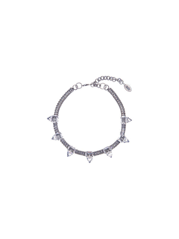 Choker necklace with baguettes and triangle stones