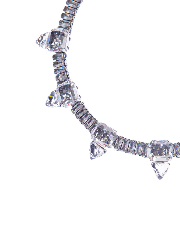 Choker necklace with baguettes and triangle stones