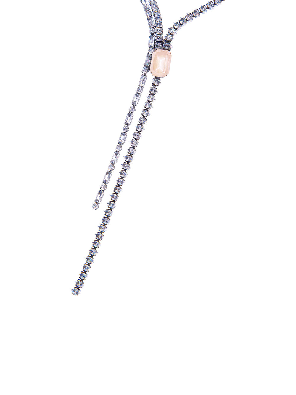 Collier à double rangée de pierres avec cabochon central
