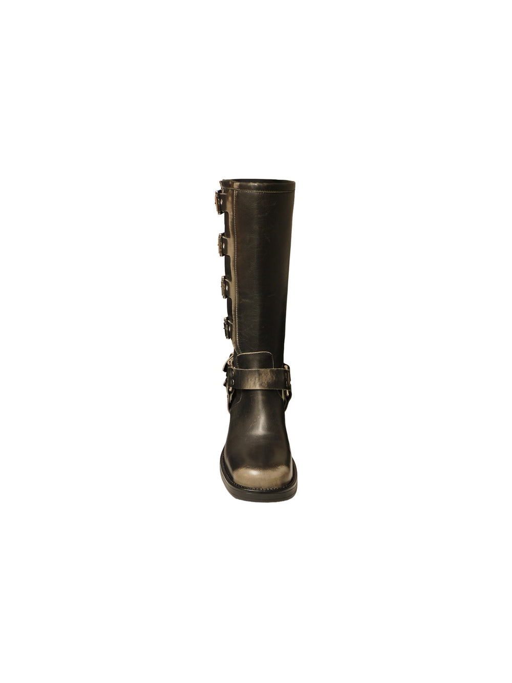 Multi-buckle biker boots