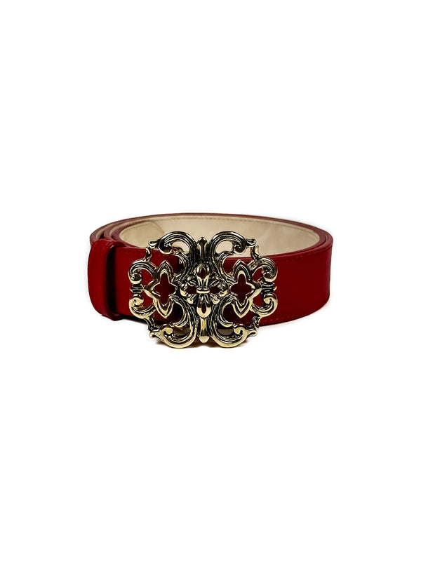 Cintura in pelle con fibbia vintage