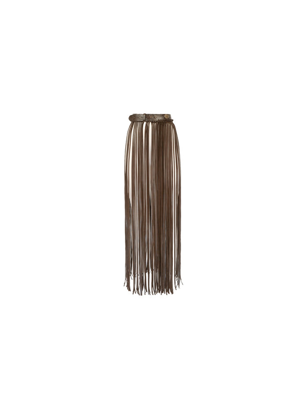 Ceinture en cuir à longues franges