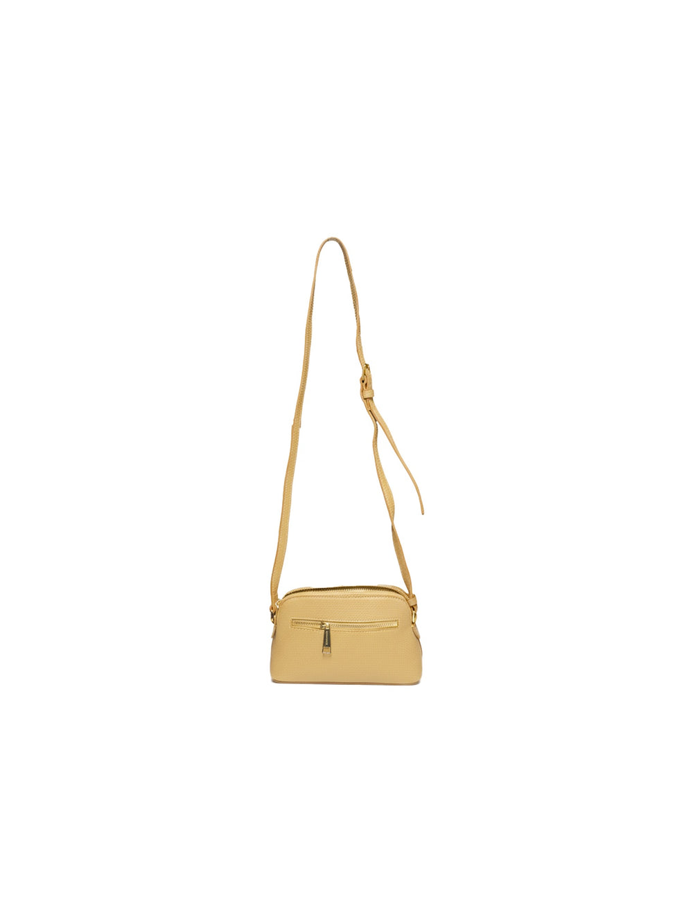 Beige leather trapeze bag