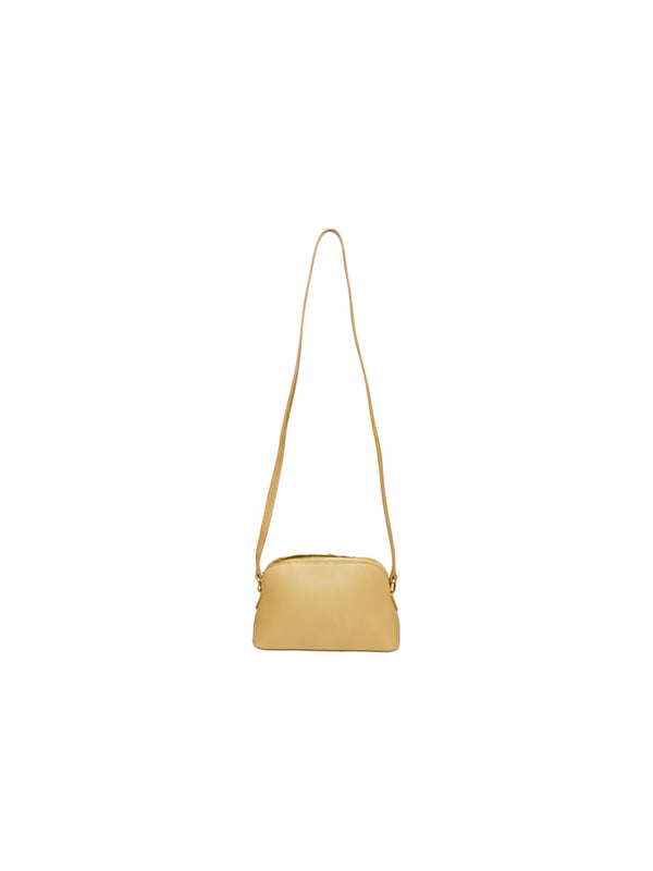 Borsa trapezio in pelle beige