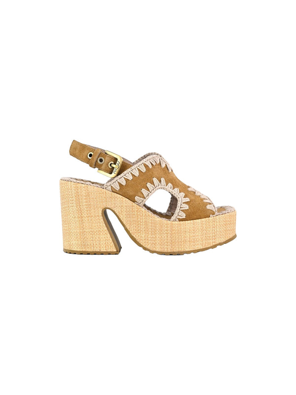 Mou Raffia platform with backstrap