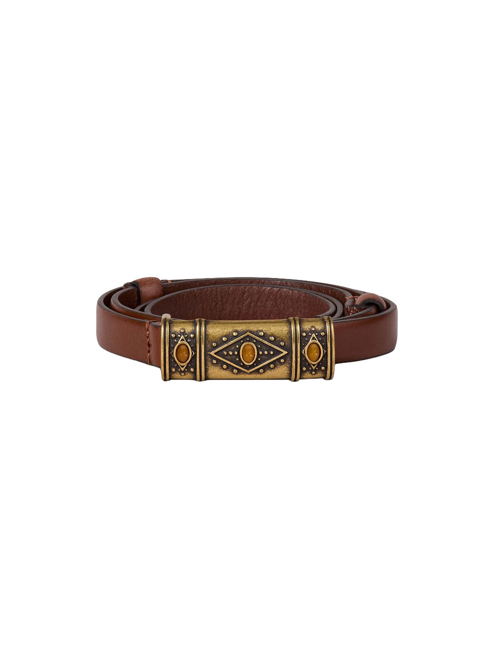 Thin leather belt