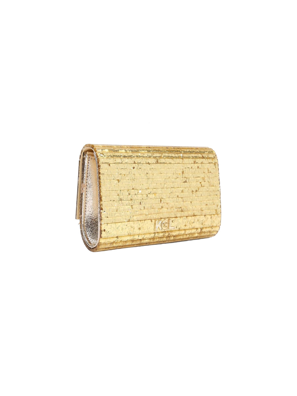 Pochette rigide avec finitions dorées et cristaux