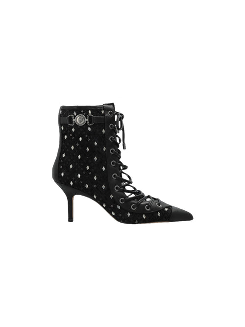 Stivaletto stringato in pelle