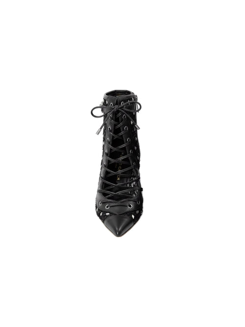 Stivaletto stringato in pelle