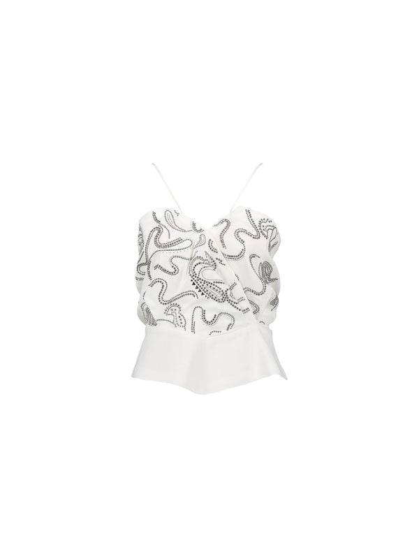 Top con dettagli strass