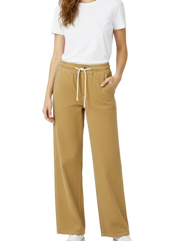 Drawstring denim trousers