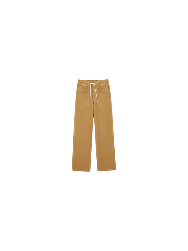 Drawstring denim trousers