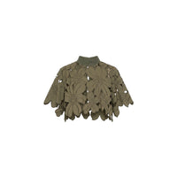 Blusa cropped in sangallo