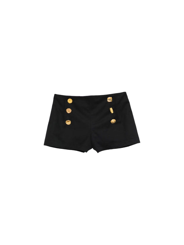 Short con bottoni in oro