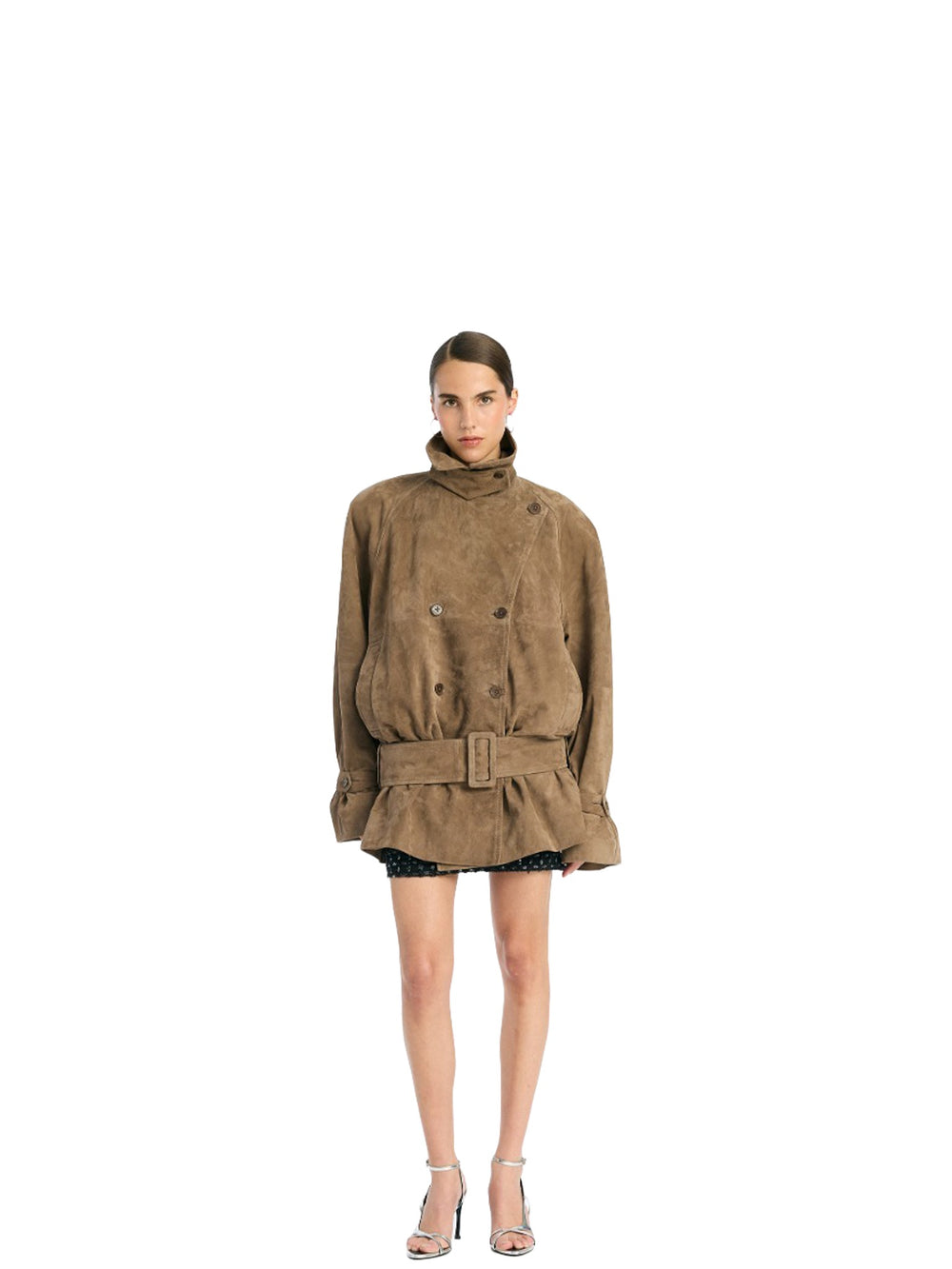 Oversized short trench coat