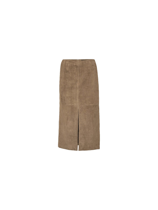 Gonna longuette in suede
