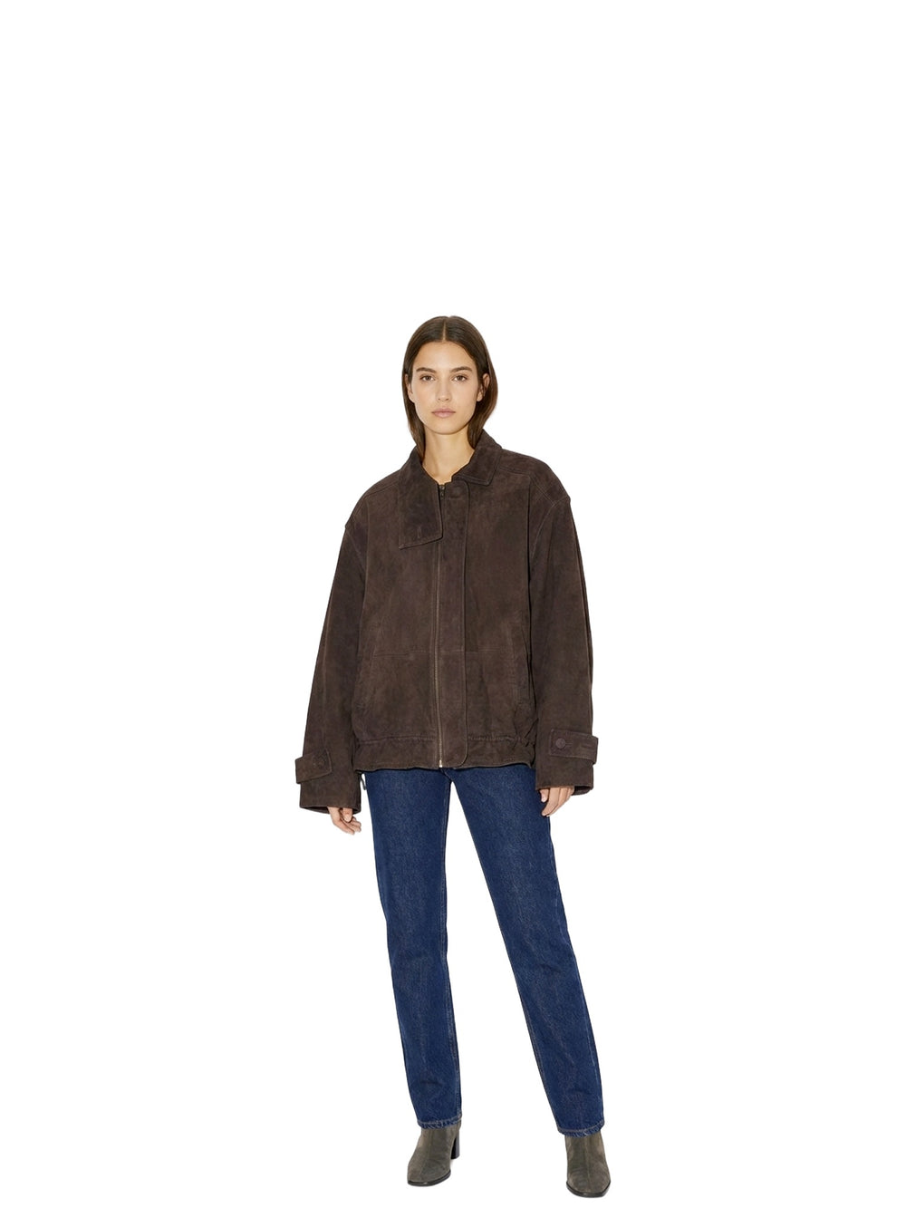 blouson aviateur oversize en daim
