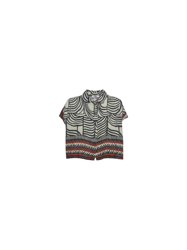 Blusa cropped stampata